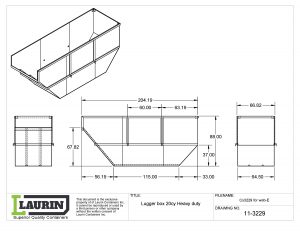 Lugger box containers 20VC - Heavy-Duty