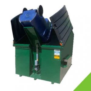 Front loading containers with cart dumper
